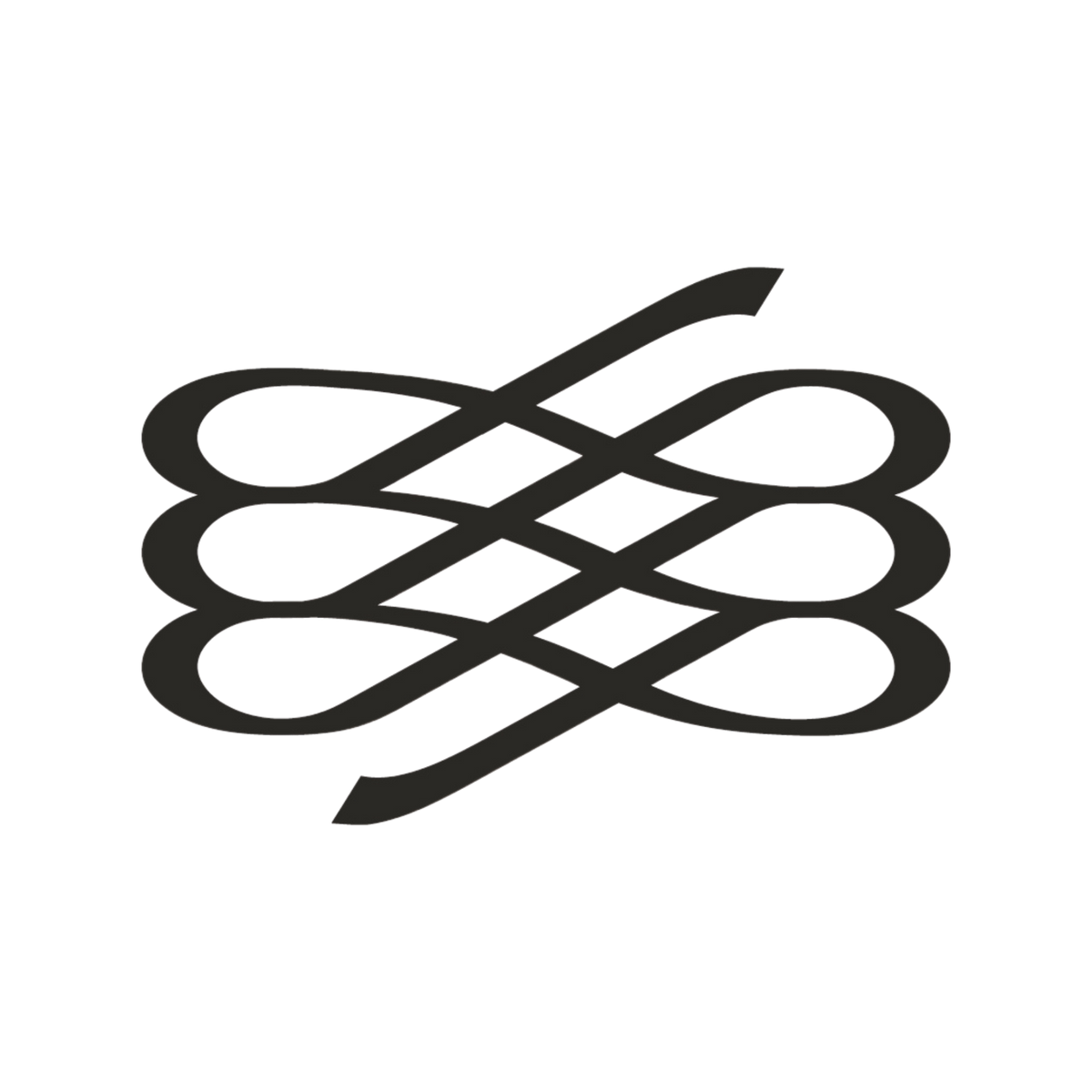 A black logo featuring an abstract interlaced knot-like symbol above the word 'HEBRA' in serif type, centered on a plain white background.